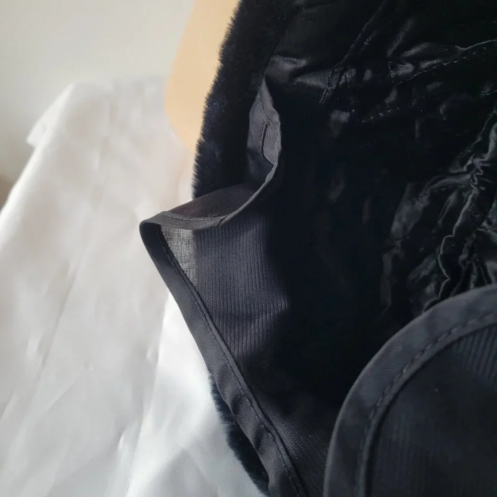 Vintage Astrakhan / Ushanka Blue/Black Winter Hat